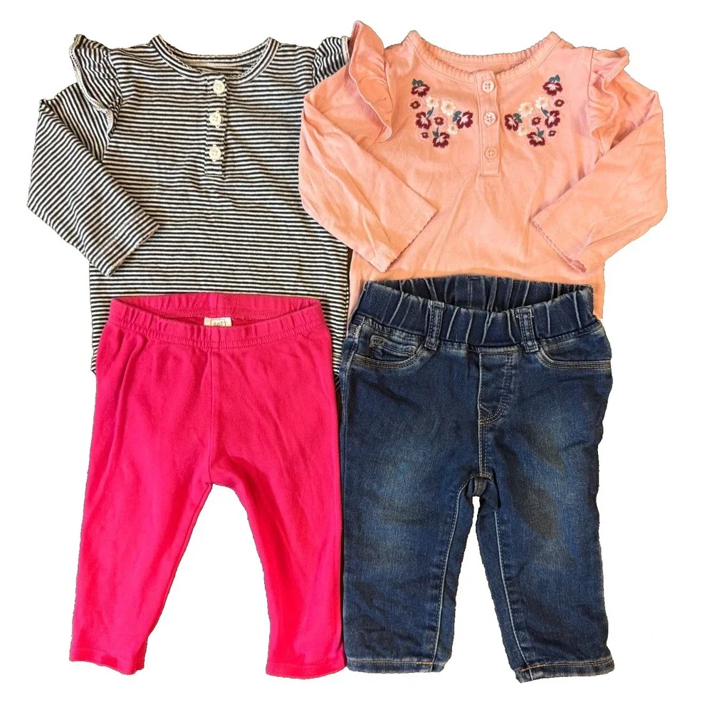 Baby Girl 9 6-12 Months‎ Outfits Long Sleeved Bodysuits Shirts Pants Clothes Lot
